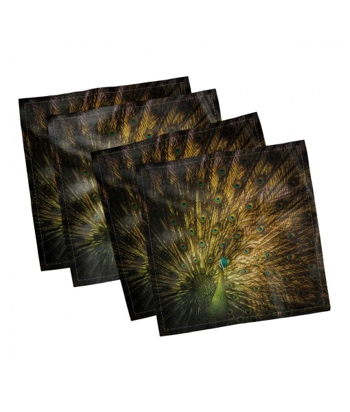 Peacock Set of 4 Napkins  18