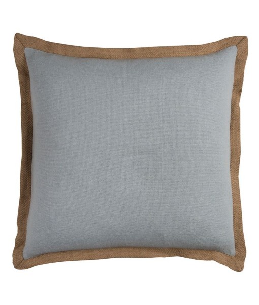 Jute Trim Solid Polyester Filled Decorative Pillow  22