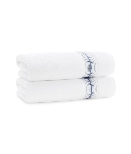 White Turkish Luxury Striped Towels with for Bathroom 600 GSM  30x60 in.  2-Pack   Super Soft Absorbent Bath Towels