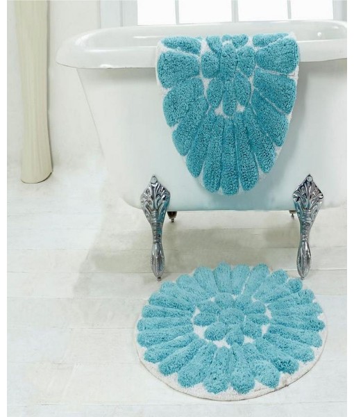 Bursting Flower 2 Piece Bath Rug Set