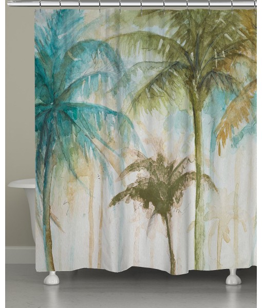 Watercolor Palms Shower Curtain